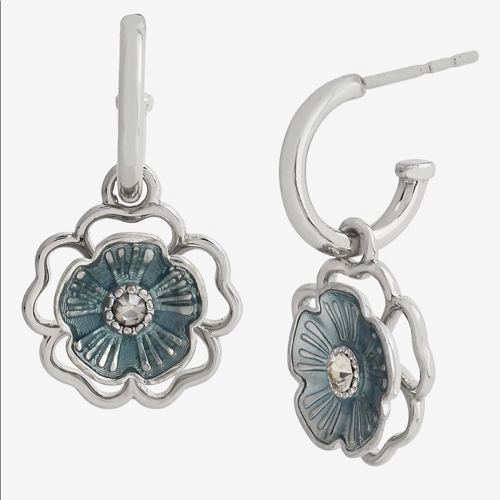 Coach Organic Tearose Huggie Earrings